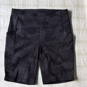 Lululemon Black Camouflage Bike Shorts
